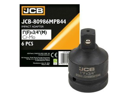 JCB Rázový adaptér ZOSILNĚNÁ ocel SCM440 Cr-Mo 1"(Ž) x 3/4"(M) ČTVEREC