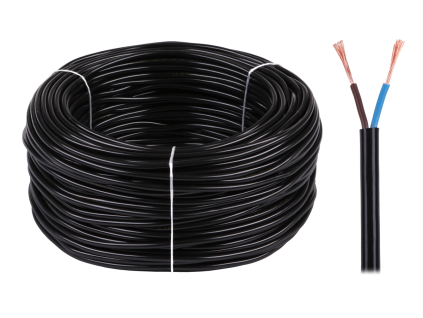 Elektrický kabel OMY 2x0,75 300/300V černý