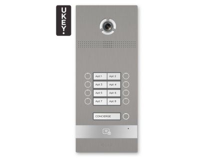 BI-08FB SILVER - Venkovní IP panel, 8 účastníků, UKEY, SIP 2.0 - BasIP