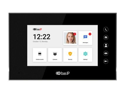 AQ-07LL ČERNÝ - Vnitřní IP monitor, 7" LCD, PoE, SIP 2.0 - BasIP