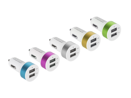Autonabíječka 2xUSB 2100 mA mix barev HQ
