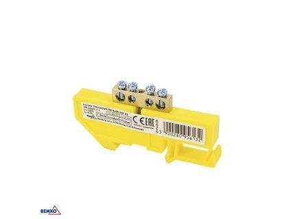 Schelinger svorkovnice na DIN lištu 35 mm, 63 A, 500 V, žlutá BM-A18-TBI-6X09-04P-ZO
