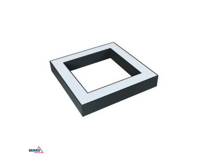 Přisazené/závěsné čtvercové LED svítidlo 340 × 340 mm, 30 W, 4000 K, grafitové BM-C27-QLS-S34A-30B-841B-7016A-1A