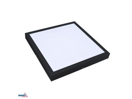 Stropní LED panelové svítidlo 40×40 cm, 32 W, 4000 K, 3500 lm, IP44, černé BM-C72-BLD-044-320-4K-BL